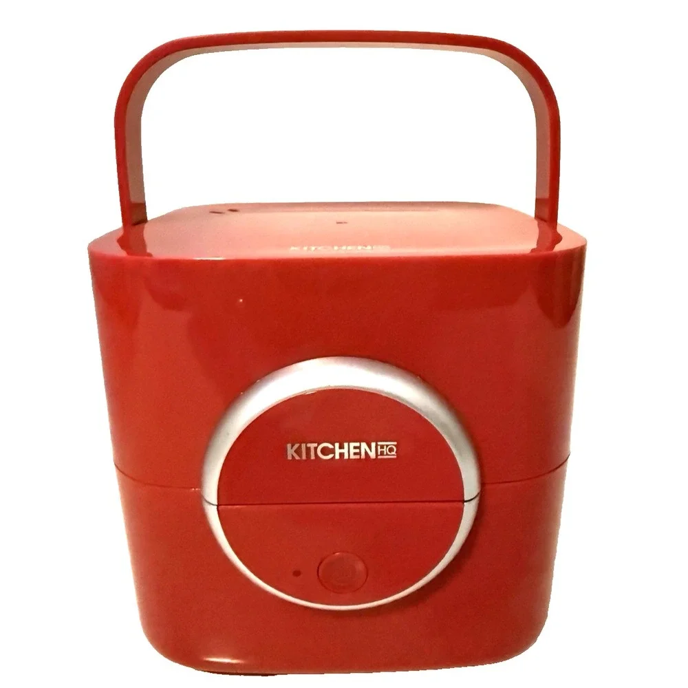 Electric Lunch Box Red by Kitchen HQ with Vacuum Sealed Trays TESTED and WORKING